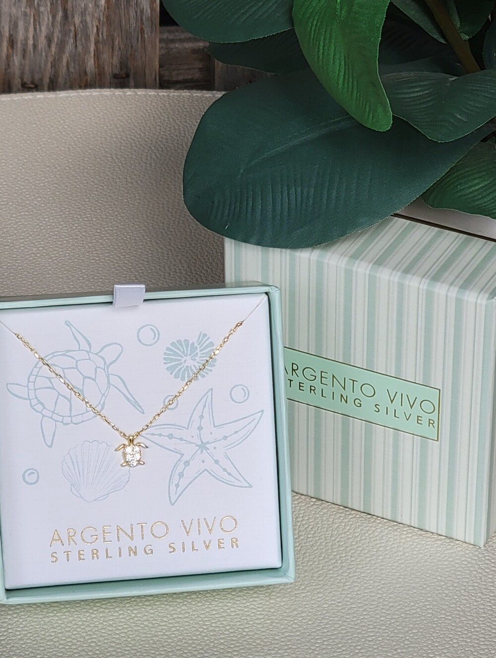 Argento Vivo Gold Turtle Charm Necklace